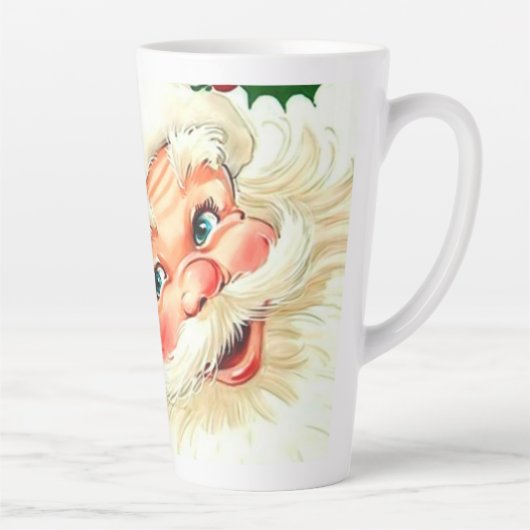 かわいい笑いヴィンテージサンタ カフェラテマグ (右)