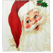 かわいい笑いヴィンテージサンタ シャワーカーテン (正面)