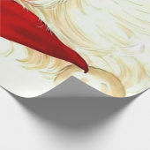 かわいい笑いヴィンテージサンタ ラッピングペーパー (角)