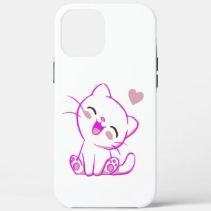 かわいい笑い小さな明るい赤紫色子猫 iPhone 12 PRO MAX ケース