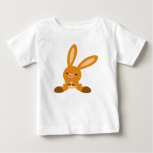かわいい笑い漫画うさぎベビーTシャツ ベビーTシャツ