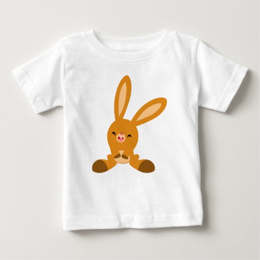 かわいい笑い漫画うさぎベビーTシャツ ベビーTシャツ (正面)