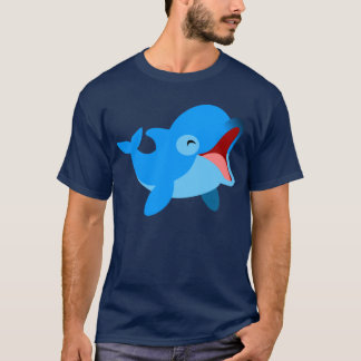 かわいい笑い漫画イルカTシャツ Tシャツ
