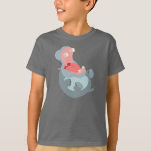 かわいい笑い漫画ヒッポの子供たちTシャツ Tシャツ