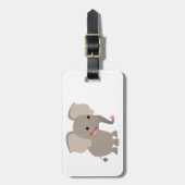 かわいい笑う漫画象の荷物のラベル ラゲッジタグ (正面縦)