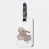 かわいい笑う漫画象の荷物のラベル ラゲッジタグ (裏面縦)