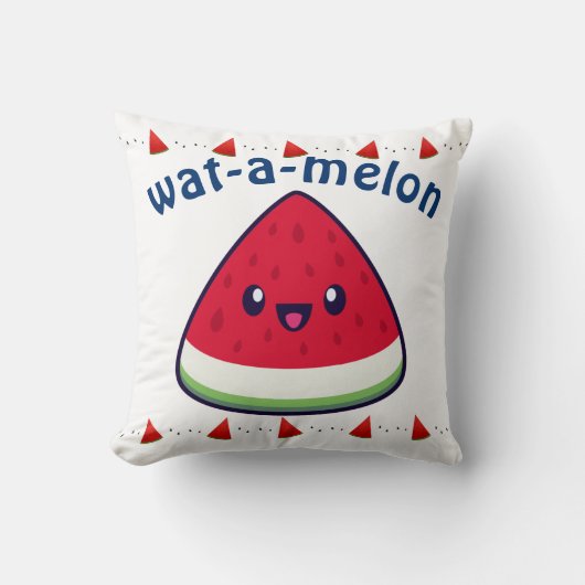 かわいい笑顔かわいいスイカ クッション (正面)