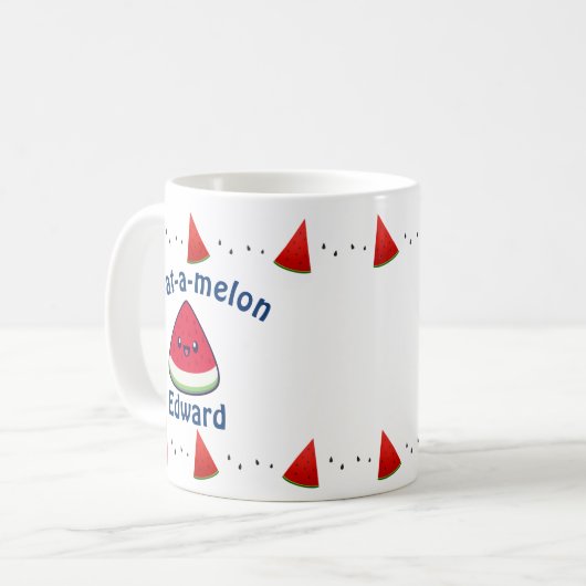 かわいい笑顔かわいいスイカ コーヒーマグカップ (正面左)