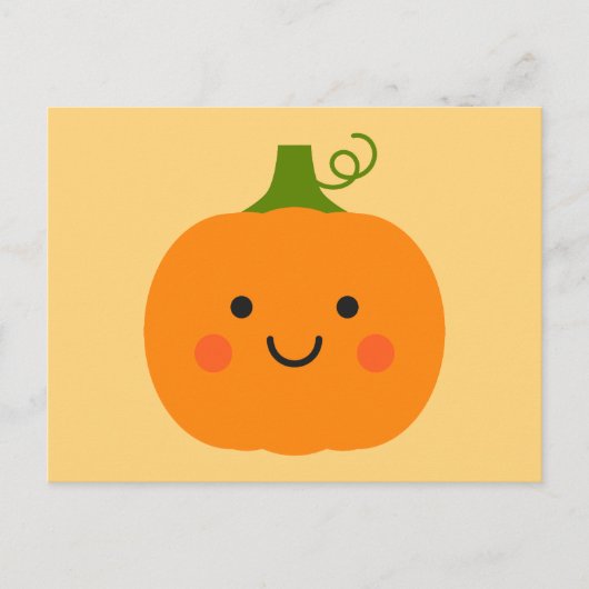 かわいい笑顔のかぼちゃのイラスト ポストカード (正面)