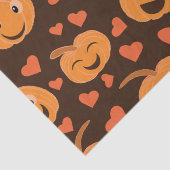 かわいい笑顔のかぼちゃのパターンとハート 薄葉紙 (詳細)