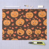 かわいい笑顔のかぼちゃのパターンとハート 薄葉紙 (クラフト)