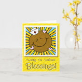 かわいい笑顔のひまわりナースが元気になる カード (黄色い花)