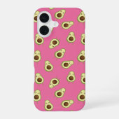 かわいい笑顔のアボカド柄 iPhone 16ケース (裏面)