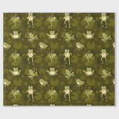 かわいい笑顔のカエルのラッピング紙 ラッピングペーパー (フラット)