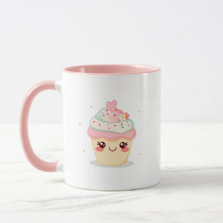 かわいい笑顔のカップケーキ マグカップ
