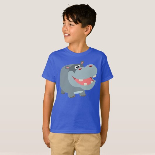 かわいい笑顔のカバの子どもTシャツ Tシャツ (正面フル)