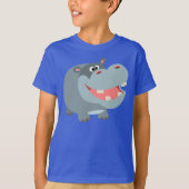 かわいい笑顔のカバの子どもTシャツ Tシャツ (正面)