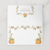 かわいい笑顔のカボチャ空白の誕生日食品ラベル プレイスカード (外部開封)