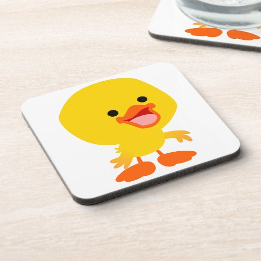 かわいい笑顔のカモりコースターセット コースター (左側)