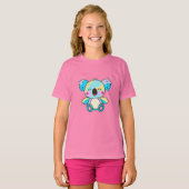 かわいい笑顔のカワイイ赤ちゃんコアラとハートマーク Tシャツ (正面フル)
