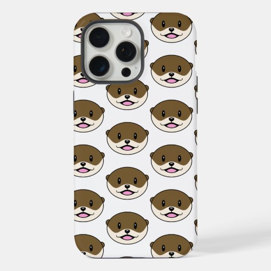 かわいい笑顔のカワウソ iPhoneケース (裏面)