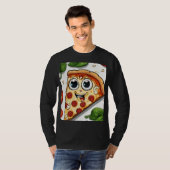 かわいい笑顔のカートゥーン ピザスライス Tシャツ (正面フル)
