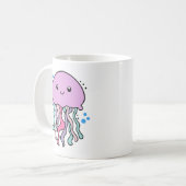 かわいい笑顔のクラゲと泡 コーヒーマグカップ (正面左)