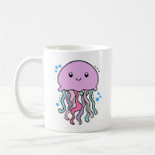 かわいい笑顔のクラゲと泡 コーヒーマグカップ (左)