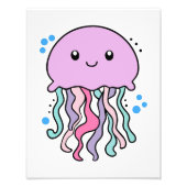 かわいい笑顔のクラゲと泡 フォトプリント            (正面)