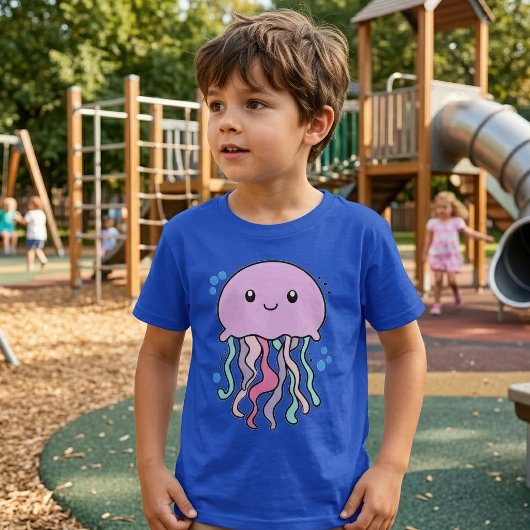 かわいい笑顔のクラゲと泡 Tシャツ