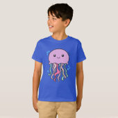 かわいい笑顔のクラゲと泡 Tシャツ (正面フル)