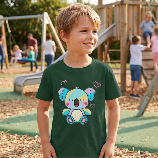 かわいい笑顔のコアラベイビーとハートマーク Tシャツ