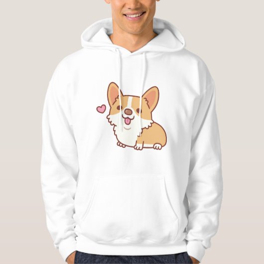 かわいい笑顔のコルギ犬 パーカ (正面)