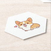 かわいい笑顔のコルギ犬 ペーパーコースター (アングル)