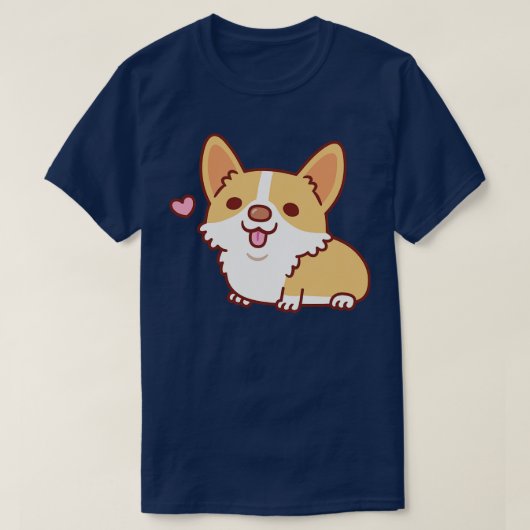 かわいい笑顔のコルギ犬 Tシャツ (デザイン正面)