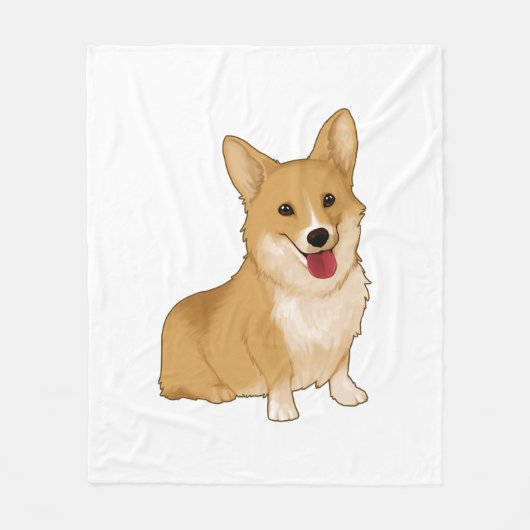 かわいい笑顔のコルギ フリースブランケット (正面)