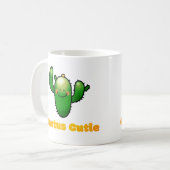 かわいい笑顔のサボテンのイラスト コーヒーマグカップ (正面左)