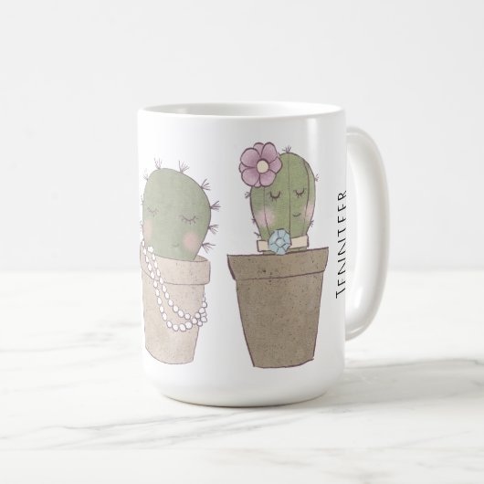 かわいい笑顔のサボトリオ着用ジュエリー コーヒーマグカップ (正面右)