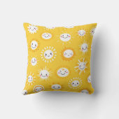 かわいい笑顔のサンカートゥーンアート クッション (裏面)