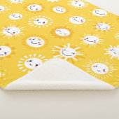 かわいい笑顔のサンカートゥーンアート シェルパブランケット (3/4)