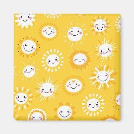 かわいい笑顔のサンカートゥーンアート マグネット