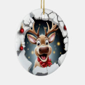かわいい笑顔のトナカイが突破 セラミックオーナメント (右)