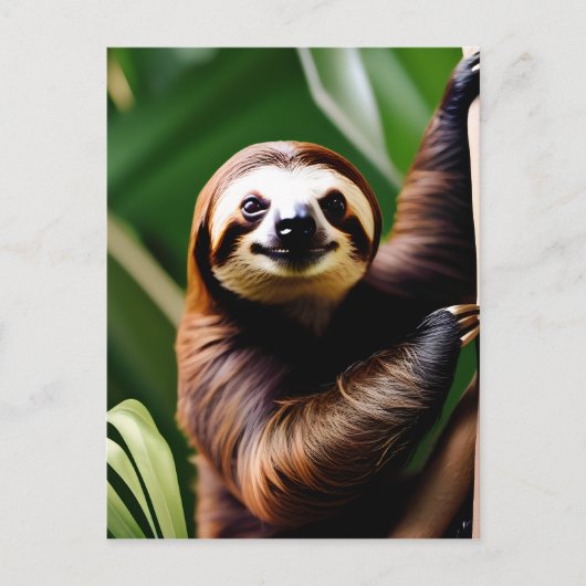 かわいい笑顔のナマケモノ ポストカード (正面)