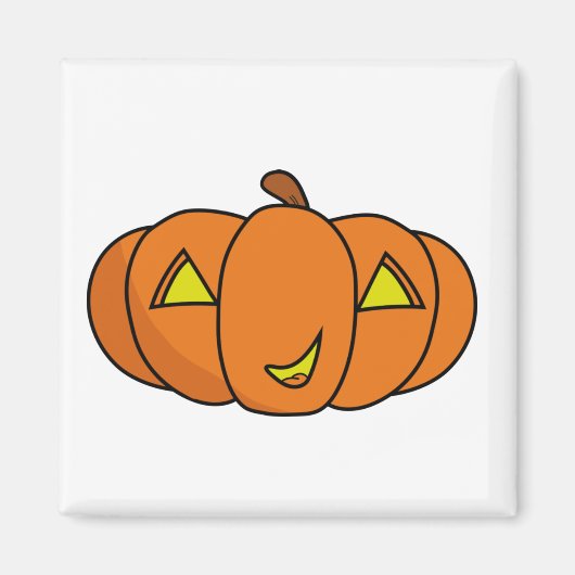 かわいい笑顔のハロウィンカボチャ マグネット (正面)
