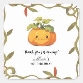かわいい笑顔のハロウィンランド お誕生日おめでとう1歳 スクエアシール