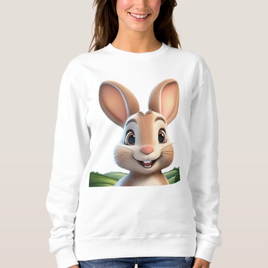 かわいい笑顔のバニー スウェットシャツ (正面)