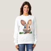 かわいい笑顔のバニー スウェットシャツ (正面フル)