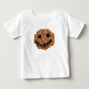 かわいい笑顔のフルーツとシリアル顔 ベビーTシャツ