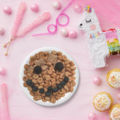 かわいい笑顔のフルーツとシリアル顔 ペーパープレート (パーティー)