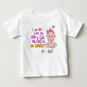 かわいい笑顔のベビーガール ベビーTシャツ
